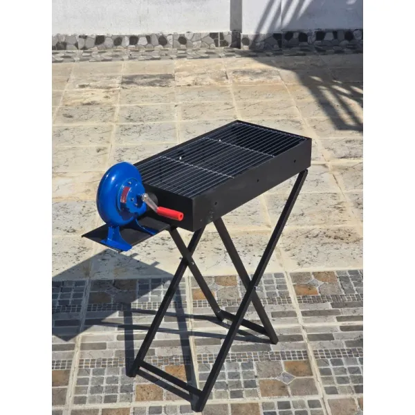 Portable Folding Charcoal BBQ Grill with Fan