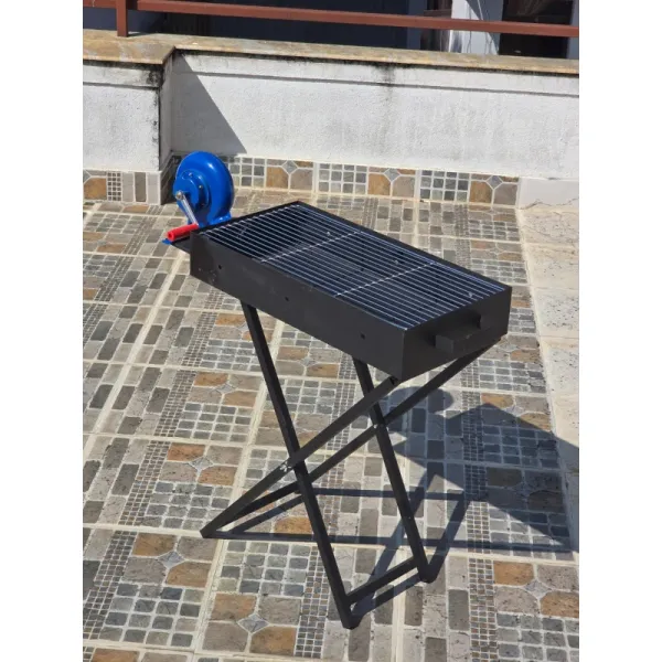 Portable Folding Charcoal BBQ Grill with Fan