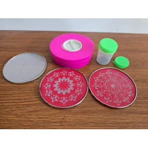 Magic Rangoli Making Kit Includes Magic Tool/Rangoli Filler 1Pcs, Jali 2 Pcs for Diwali Home Decor Indoor Outdoor Decoration Rangoli (Random Design)