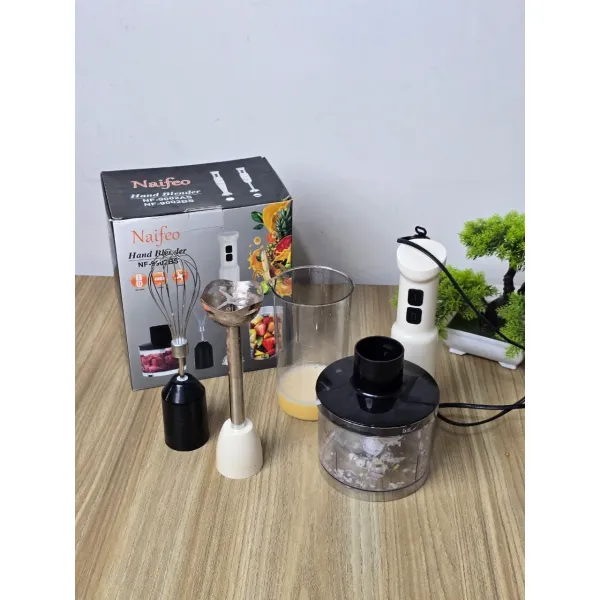 Naifeo Multifunctional 3-in-1 Immersion Hand Blender Set – Blend, Whisk, and Chop
