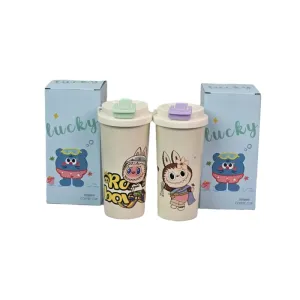 500ml Labubu-themed insulated travel mug or coffee tumbler