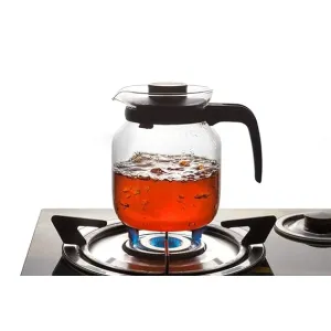 SignoraWare Eleganza Carafe Flame Proof Glass Kettle with Stainer, 1.2 Litre, Transparent