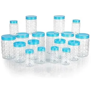 24-Piece Multi-Size Plastic Food Storage Container Set with Airtight Teal Lids
