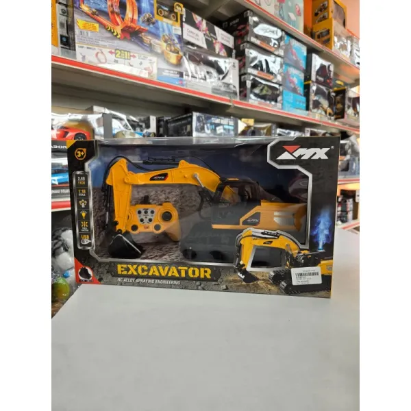 Title: 1:18/1:20 Scale RC Excavator Toy with Water Spray Function & Metal Shovel