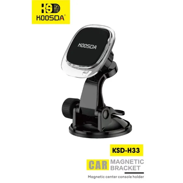 KOOSDA KSD-H33 Car Magnetic Bracket | 360° Rotation Center Console Phone Holder | Strong Suction Cup Mount