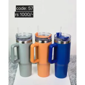 1.2L Vacuum Insulated Stainless Steel Travel Tumbler with Handle & Straw (Stanley Style)