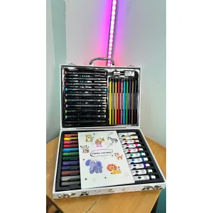 "Inspire Children" 42-Piece Portable Kids' Art & Coloring Set with Animal Theme