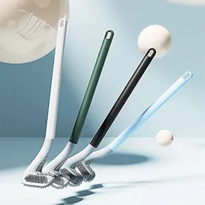 Silicone Toilet Brush Scrubber Deep Cleaner Hockey Shape