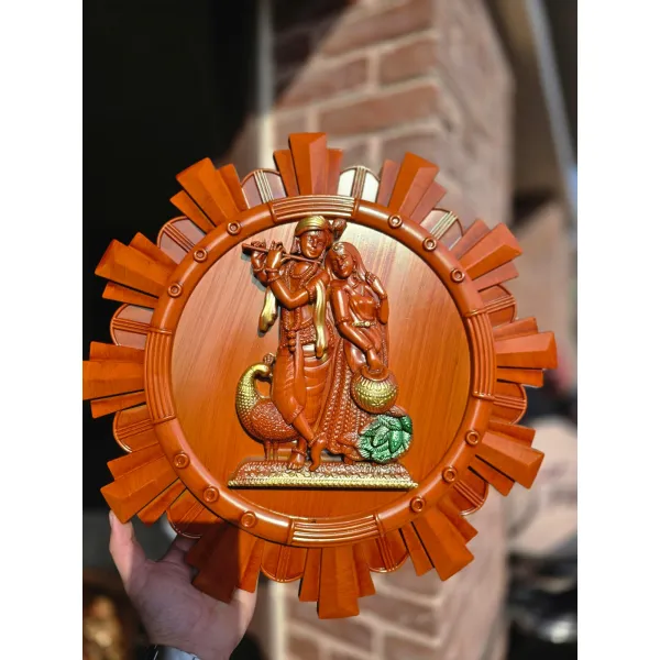3D Lord Krishna Sunburst Wall Art Frame