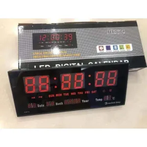 Large LED Digital Wall Clock – High-Precision Electronic Calendar with Temperature & Alarm