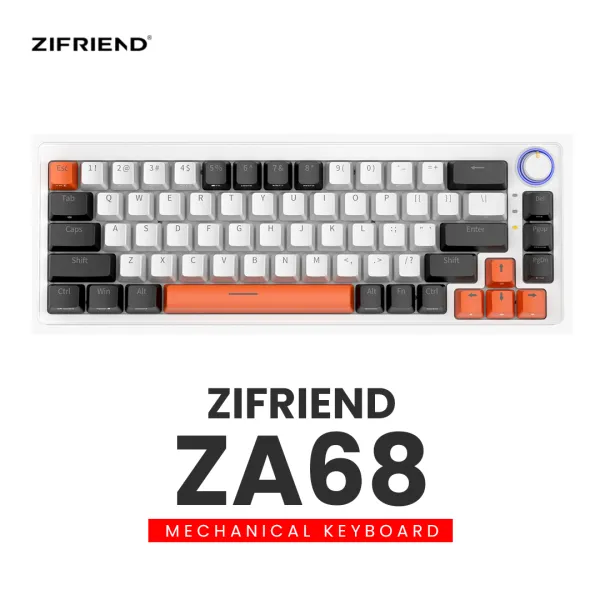 Zifriend ZA68 Pro 68-Key Tri-Mode Mechanical Gaming Keyboard