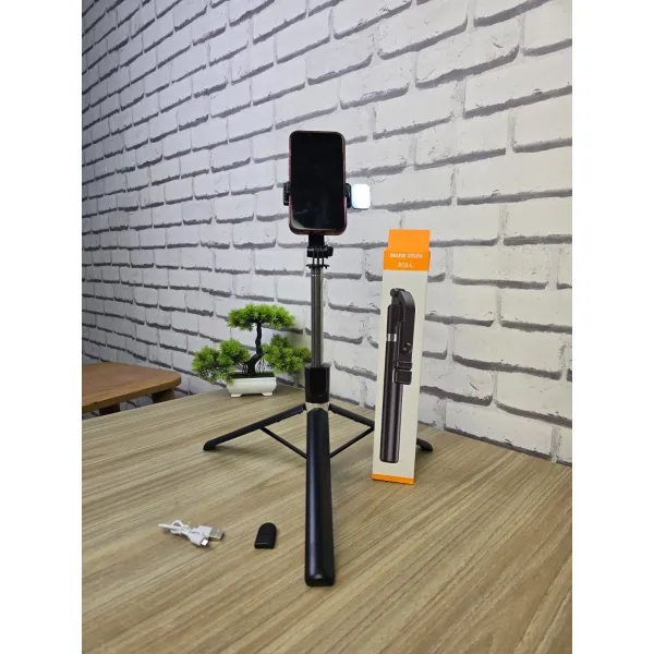 R1S-L 3-in-1 Bluetooth Selfie Stick Tripod with Integrated Fill Light