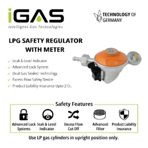IGAS Auto Cut Gas Regulator – Safe LPG Gas Regulator