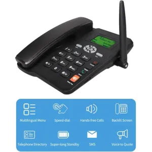 Fixed Wireless Desktop Telephone - Dual SIM Card Support, Ideal for Home, Office, Hotel