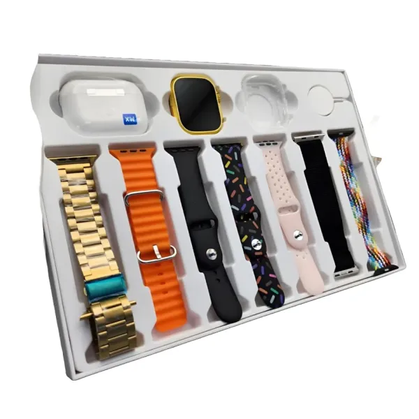 i20 Ultra 2 , 3 MAX Suit SmartWatch + Airpods Pro with Seven Decorated Straps