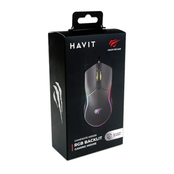 Havit Gamenote MS1029 RGB Backlit Gaming Mouse – 6 Adjustable DPI Levels & Ergonomic Design