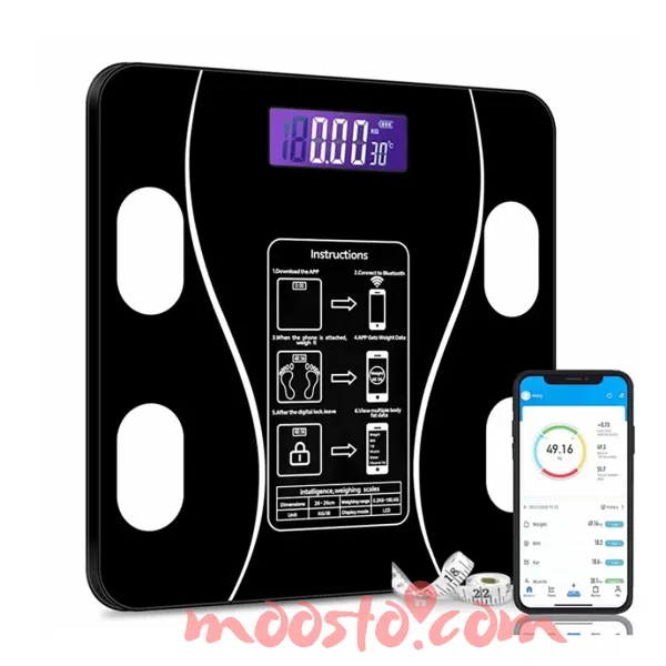 Bluetooth Weighing Scale Human Body Weight Machine Digital (Tempered) with Battery & Temperature Indicator / Bluetooth Weight Machine