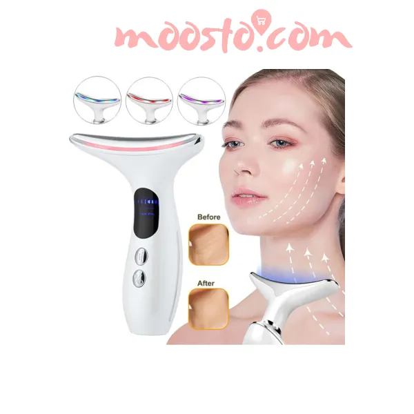 EMS Face Lifting Massager Neck Skin Tighten Device 7 Color Light LED Photon Therapy Anti Ageing Wrinkle Free