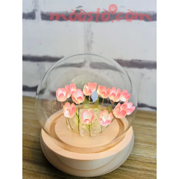 DIY Tulip Night Light Handmade Furniture Decoration Simulation Flower Bedroom Table Lamp Children Girl Couple Friends Gift Atmosphere Decoration Desk Ornament 