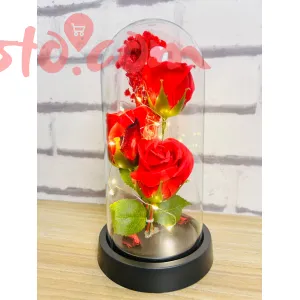 Eternal Rose in Glass Dome with LED Lights – Long-Lasting Romantic Gift