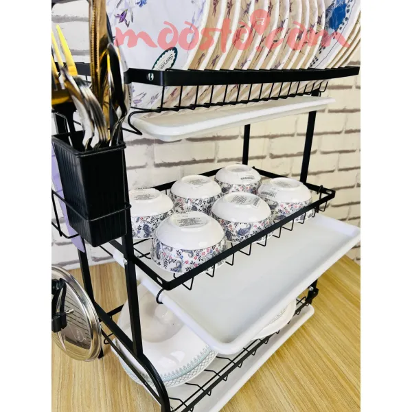 Vertical Dish Drying Rack with Utensil Holder – Space-Saving & Durable