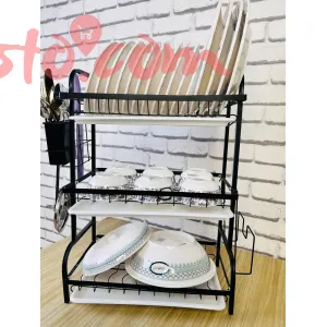 Vertical Dish Drying Rack with Utensil Holder – Space-Saving & Durable