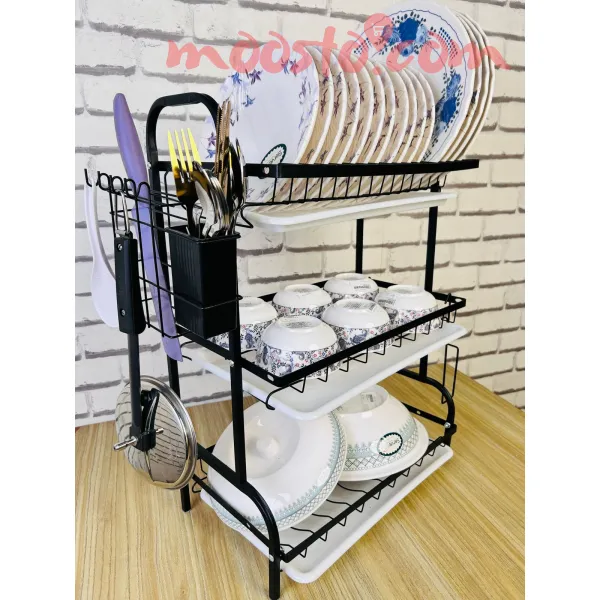 Vertical Dish Drying Rack with Utensil Holder – Space-Saving & Durable
