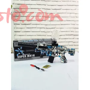 SUPER M416 Electric Gel Ball Blaster – Automatic Orbeez Gun (Blue & White)