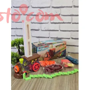 Automatic Domino Train Toy for Kids – 80 Piece Set with Lights & Sound