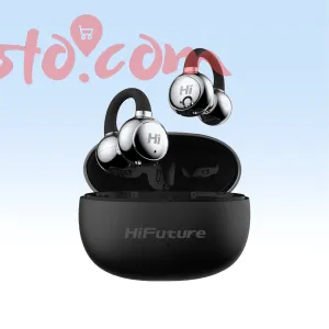 HiFuture FlexClip Open Ear Wireless Earbuds - Secure Clip-On Design, AI ENC Noise Cancellation, Bluetooth 5.4 & 30H Playtime