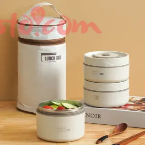 Leakproof Stainless Steel Bento Lunch Box with 3 Compartments for Kids and Adults (1.2L, Color may vary)