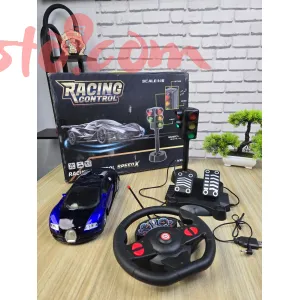 Remote Control Car with Steering Wheel & Pedals – 1:16 Scale (Rechargeable)