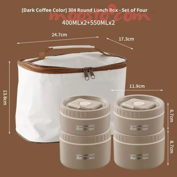 Lunch Box With Bag 4 Containers, 2 Big And 2 Small Containers also Thermal Insulated Bag