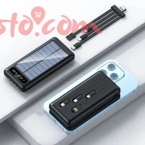 Mypower 20000mAh Solar Powerbank Cable attatched Type-c Input M293sl