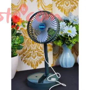 Portable Folding Rechargeable Standing Pedestal USB Fan