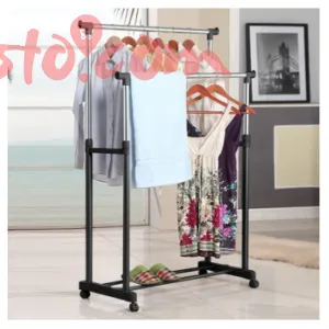 Premium Stainless Steel Adjustable Double-Pole Clothes Drying Rack