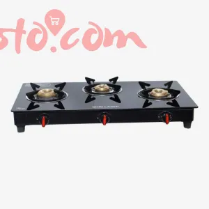 Instacook Shri Laxmi 3 Burner Glasstop Automatic Gas Stove