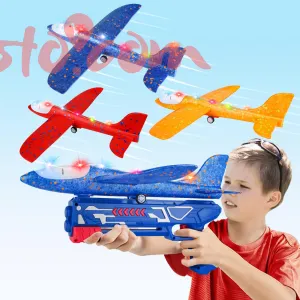 Foam Airplane Gun Launcher Booster Flying Catapult Kids Toy