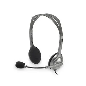 Logitech H110 Stereo Headset - Wired Headphone with Noise-Cancelling Mic for PC & Laptop