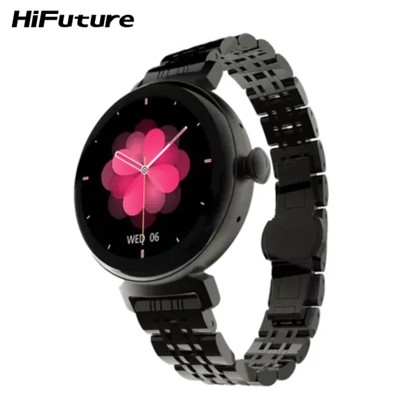 HiFuture Aura Stylish Smartwatch – Elegant Women’s Wearable with Stainless Steel Strap & Wellness Tracking