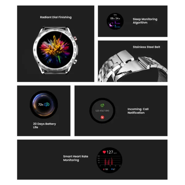 HiFuture Go Pro Smartwatch – Bluetooth Calling | 20 Days Battery | IP68 Water Resistant 
