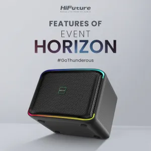HiFuture Event Horizon – 100W 3-Way Bluetooth 5.3 Party Speaker with DSP, Karaoke & Live Instrument Input 