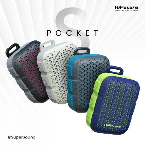 HiFuture Pocket S – 5W Clip-On Bluetooth 5.4 Speaker | IPX7 Waterproof | Ultra-Light 77g 
