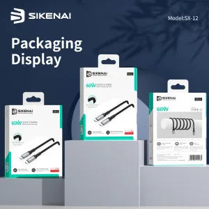 SIKENAI SX‑12 – 60W Quick Charge & 480 Mbps Fast Data Cable (1.5 m Braided Cord) 