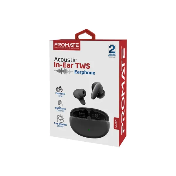 Promate Lush TWS Earbuds – Stylish, Compact & Powerful Sound 