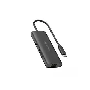 HuntKey 8-in-1 USB-C Docking Station – Aluminum Alloy, 4K HDMI, USB 3.0, Gigabit Ethernet