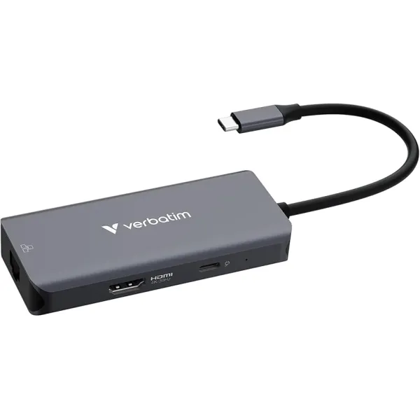 Verbatim USB-C Essentials Multiport Hub (6-Port) – 4K HDMI, 100W PD Charging, USB 3.2 Gen 1 