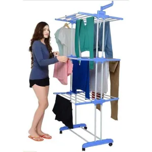 Three Layer Clothes Rack Hanger With Wheels – Multi Layer Drying Stand 