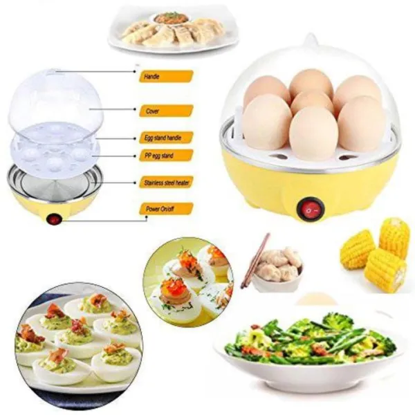 Electric 7 Egg Boiler Egg Cooker Steamer, Poacher Pan Kitchen Cooking Tools Utensil 