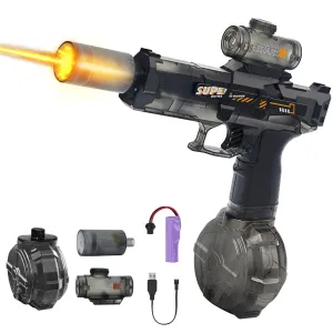 Tactical Electric Water Gun – High-Speed Automatic Sniper Blaster with Drum Magazine & Scope